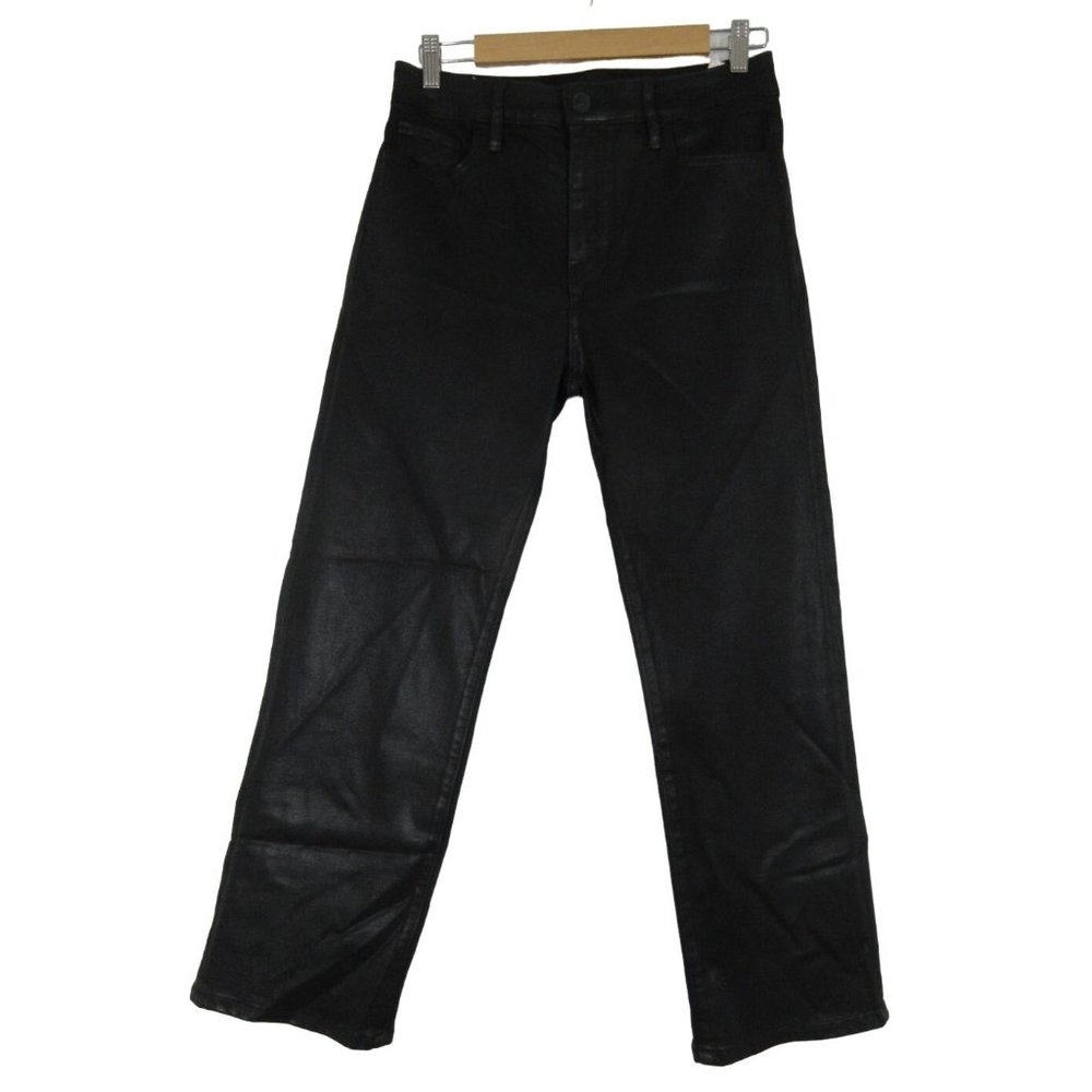 Hudson Noa mid-rise‎ straight coated cropped stretch jeans
